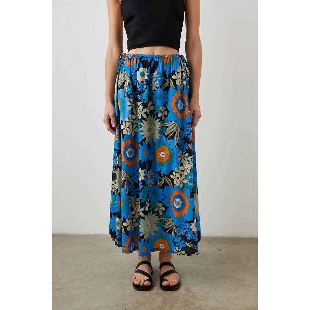 NEW RAILS beech skirt in azul wildflower
